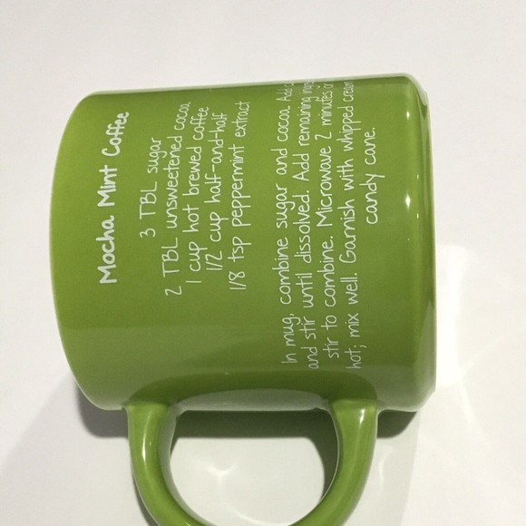 Mocha Mint Coffee Mug Recipe Big 16 oz. Tea Cup Green - Picture 7 of 7